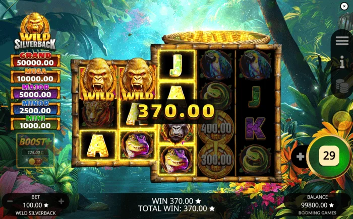 Wild Silverback - podstawowa wygrana za pomocą Wild Wild Coin Connect