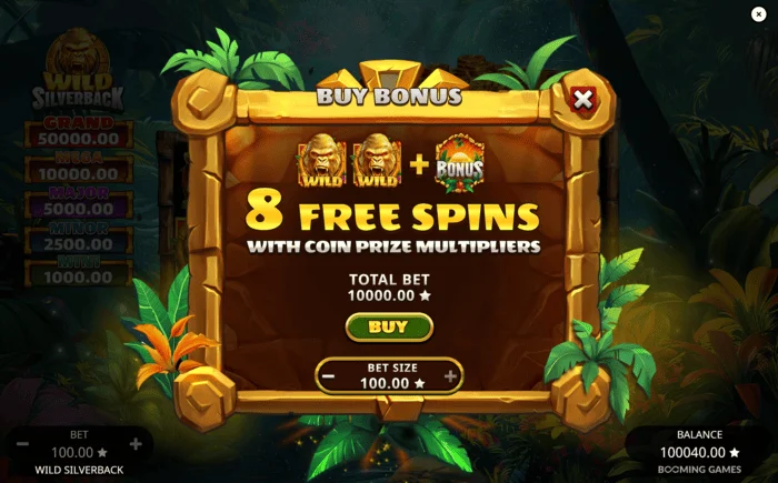 Wild Silverback - uruchomienie darmowych obrotów Free Spins